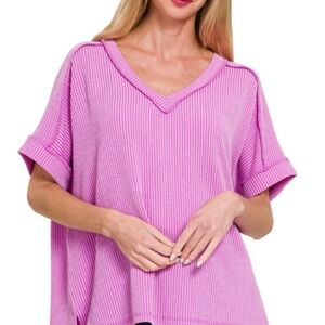 Women's lilac Knit Top Zenana